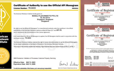 Fluiconnecto Singapore Successfully Renews API 7K, API Q1 and ISO 9001:2015 Certifications